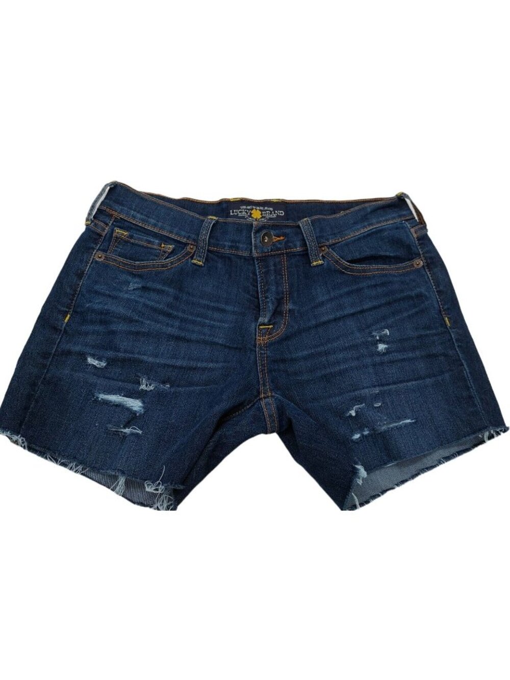 Lucky Brand Dark Wash High Rise Jean Shorts Size 2/26 Charlie Flare